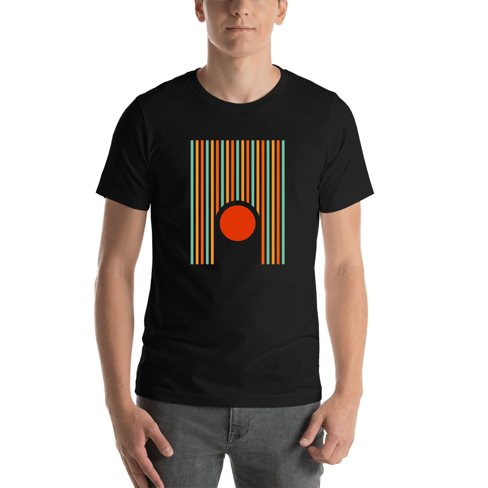 Retro T-Shirt - Black - Stripes - Shirt View