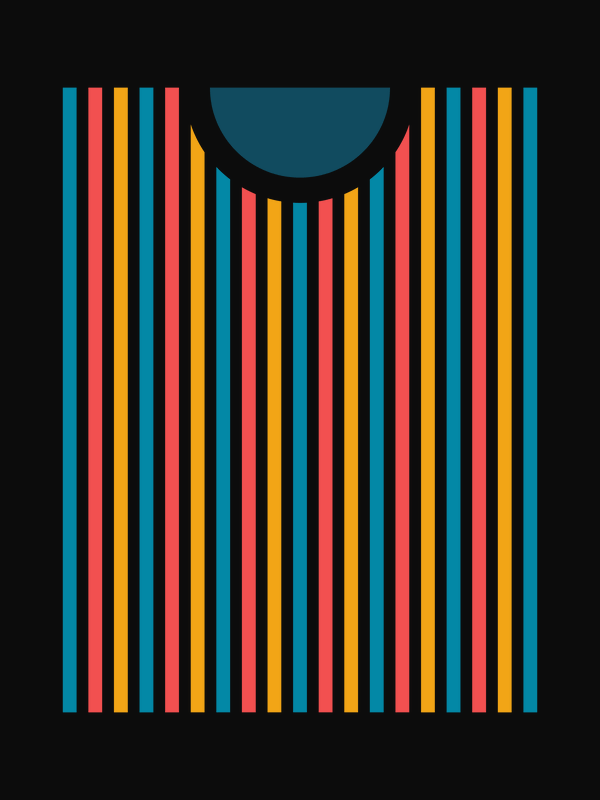Retro T-Shirt - Black - Stripes - Decorate View