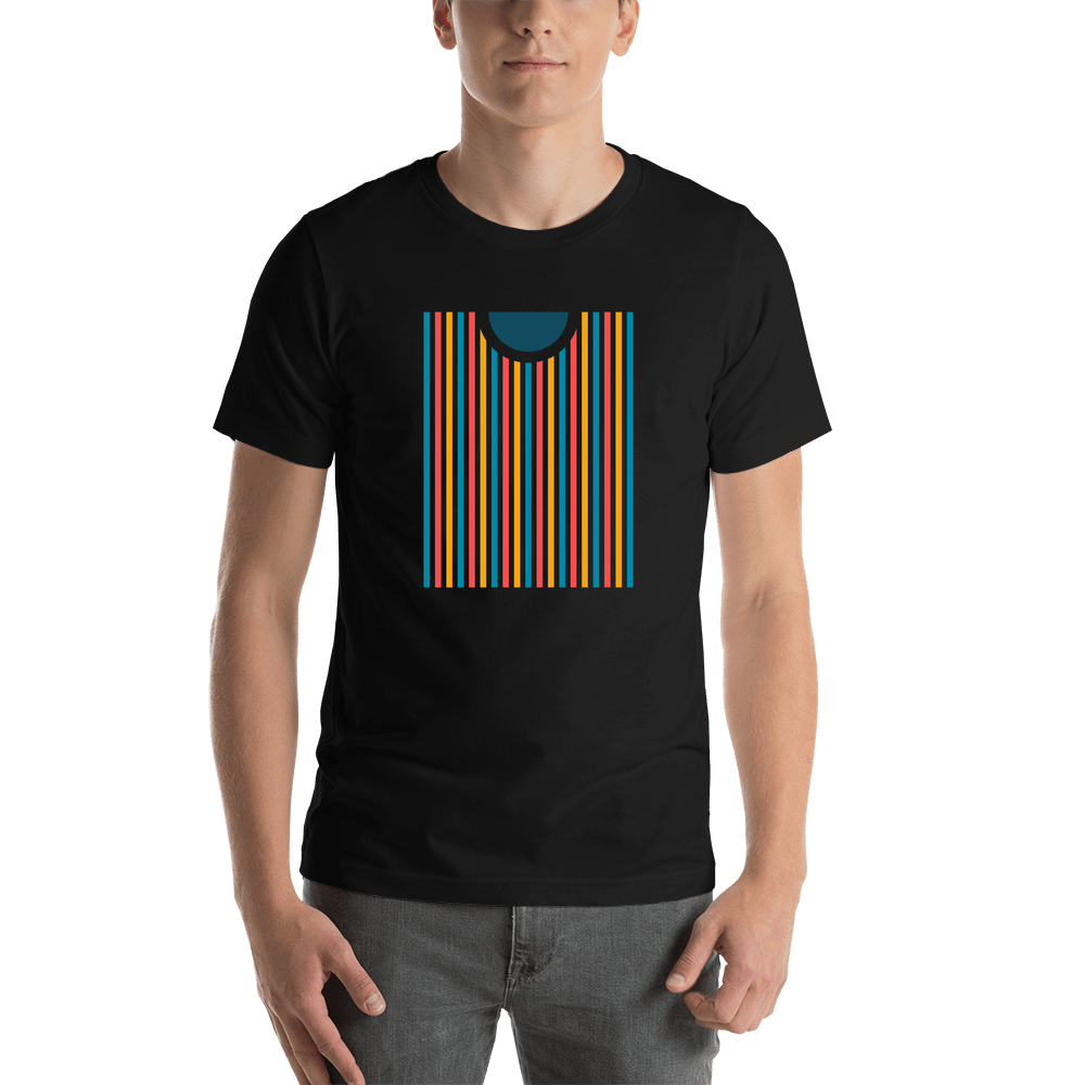 Retro T-Shirt - Black - Stripes - Shirt View