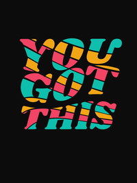 Thumbnail for Retro T-Shirt - Black - You Got This - Decorate View