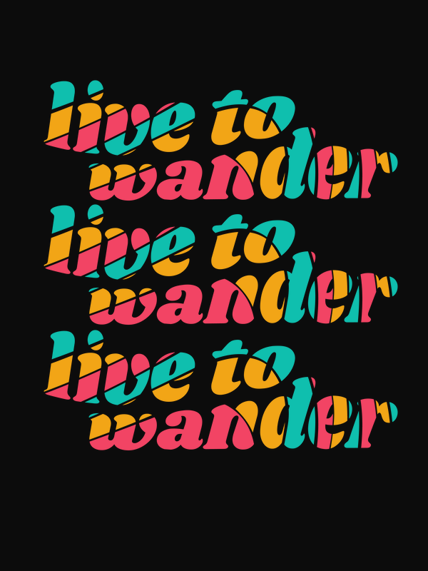 Retro T-Shirt - Black - Live To Wander - Decorate View