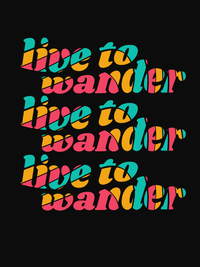 Thumbnail for Retro T-Shirt - Black - Live To Wander - Decorate View