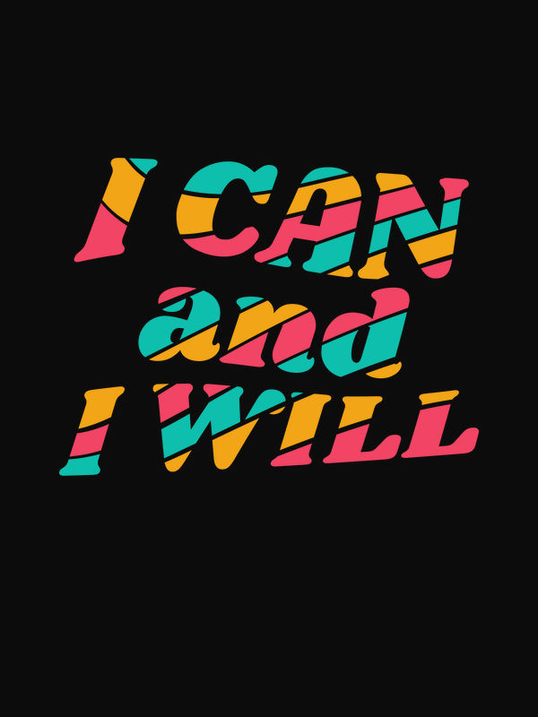 Retro T-Shirt - Black - I Can And I Will - Decorate View