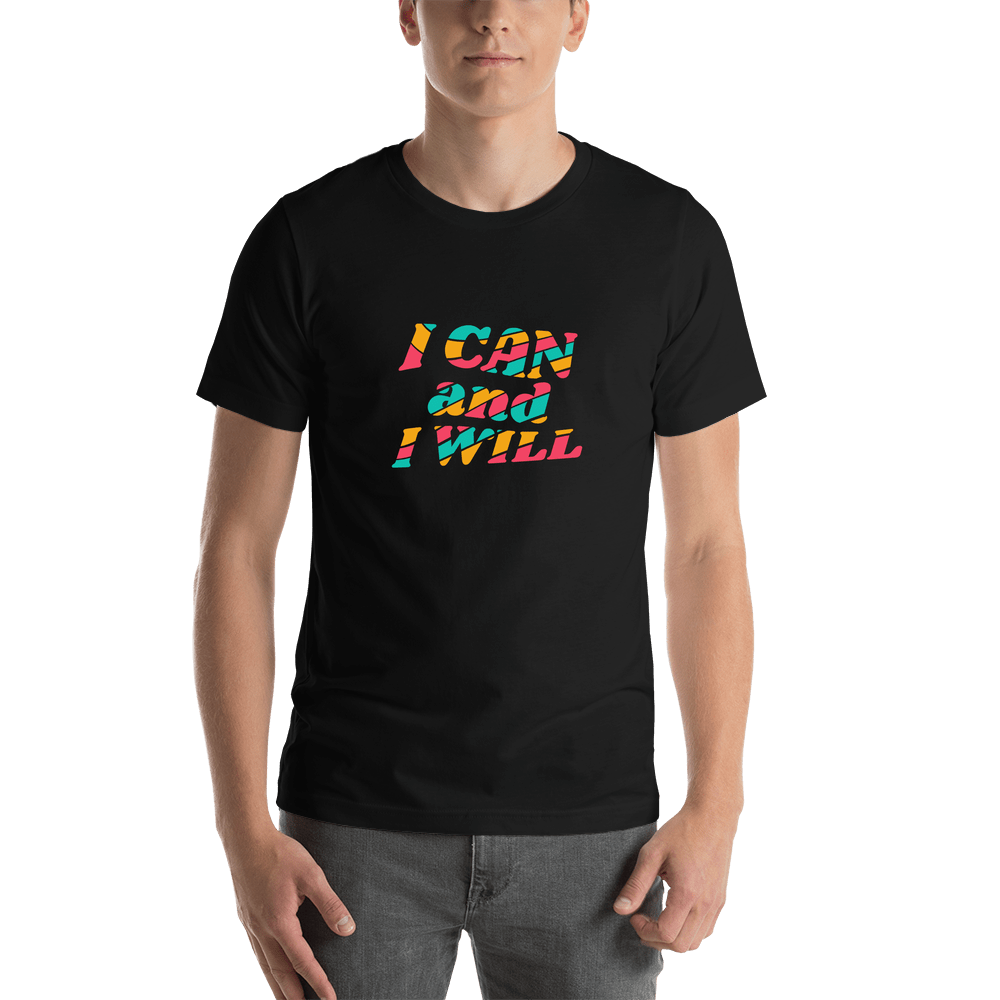 Retro T-Shirt - Black - I Can And I Will - Shirt View
