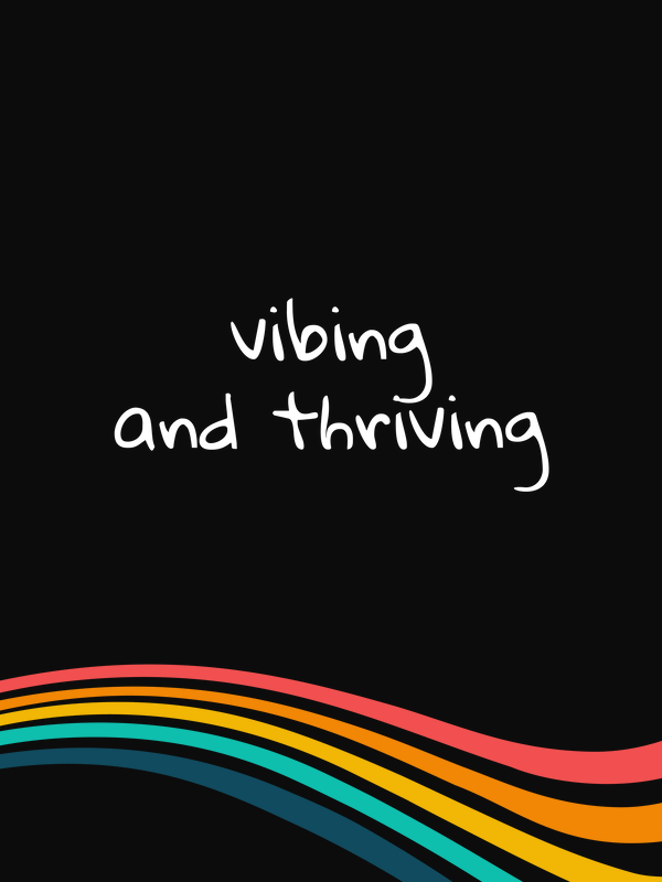 Retro T-Shirt - Black - Vibing and Thriving - Decorate View