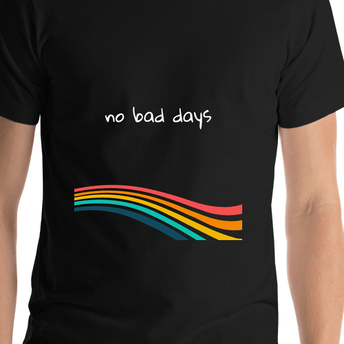 Retro T-Shirt - Black - No Bad Days - Shirt Close-Up View