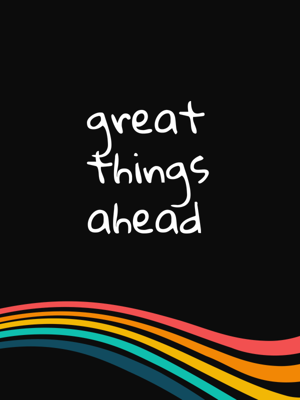Retro T-Shirt - Black - Great Things Ahead - Decorate View