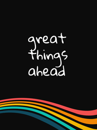 Thumbnail for Retro T-Shirt - Black - Great Things Ahead - Decorate View