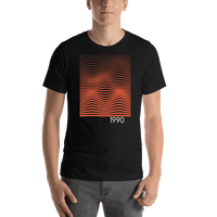 Thumbnail for Personalized Retro T-Shirt - Black - Waves - Shirt View