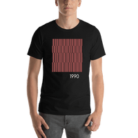Thumbnail for Personalized Retro T-Shirt - Black - Lines - Shirt View