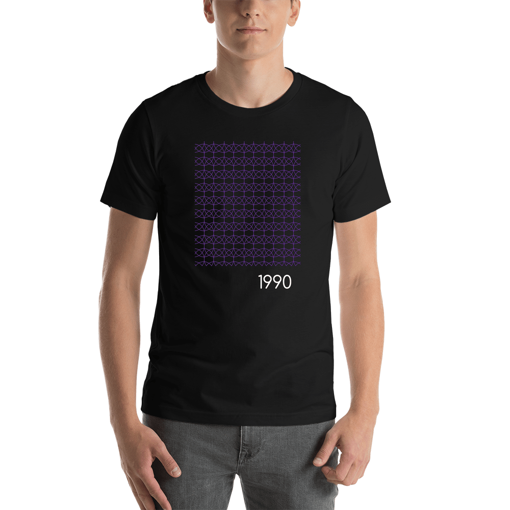 Personalized Retro T-Shirt - Black - Circles - Shirt View