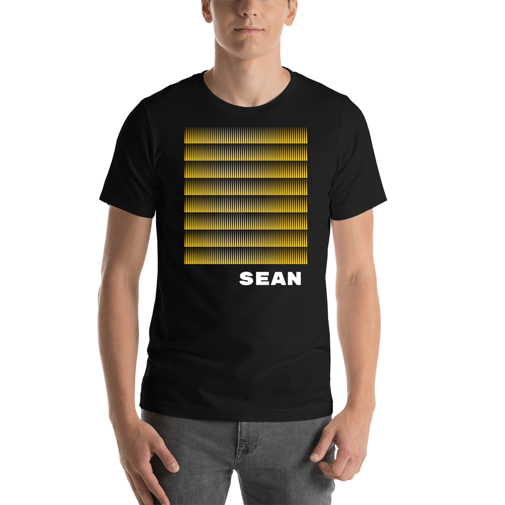 Personalized Retro T-Shirt - Black - Short Spikes - Shirt View