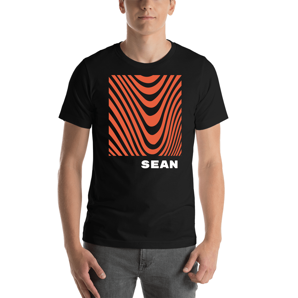 Personalized Retro T-Shirt - Black - Wave - Shirt View