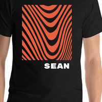 Thumbnail for Personalized Retro T-Shirt - Black - Wave - Shirt Close-Up View