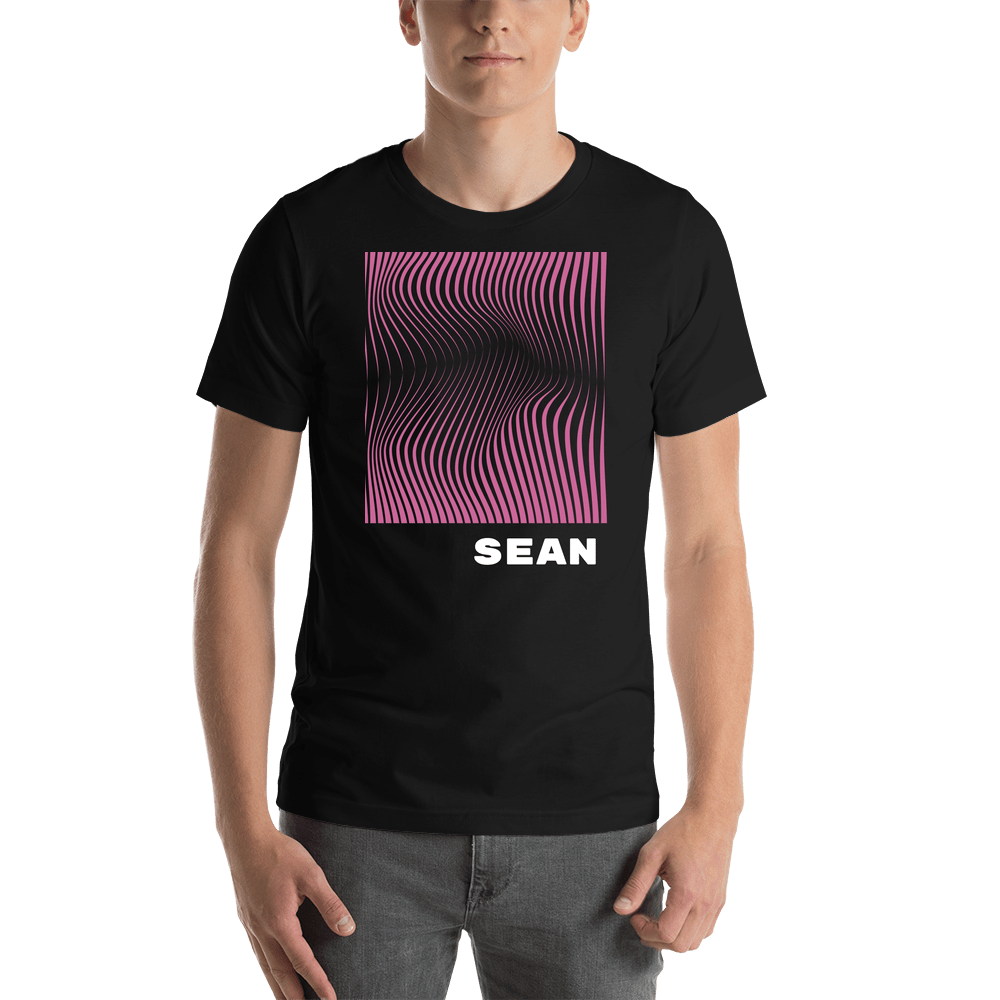 Personalized Retro T-Shirt - Black - Wave - Shirt View