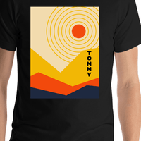 Thumbnail for Personalized Retro T-Shirt - Black - Sunset - Shirt Close-Up View