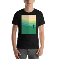 Thumbnail for Personalized Retro T-Shirt - Black - Mountain - Shirt View