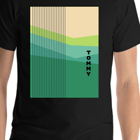 Thumbnail for Personalized Retro T-Shirt - Black - Mountain - Shirt Close-Up View