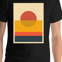 Thumbnail for Retro T-Shirt - Black - Landscape - Shirt Close-Up View