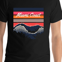 Thumbnail for Personalized Retro T-Shirt - Black - Ocean Wave - Shirt Close-Up View