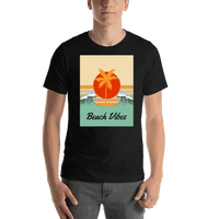 Thumbnail for Personalized Retro T-Shirt - Black - Ocean Wave - Shirt View