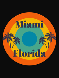 Thumbnail for Personalized Retro T-Shirt - Black - Palm Trees - Decorate View