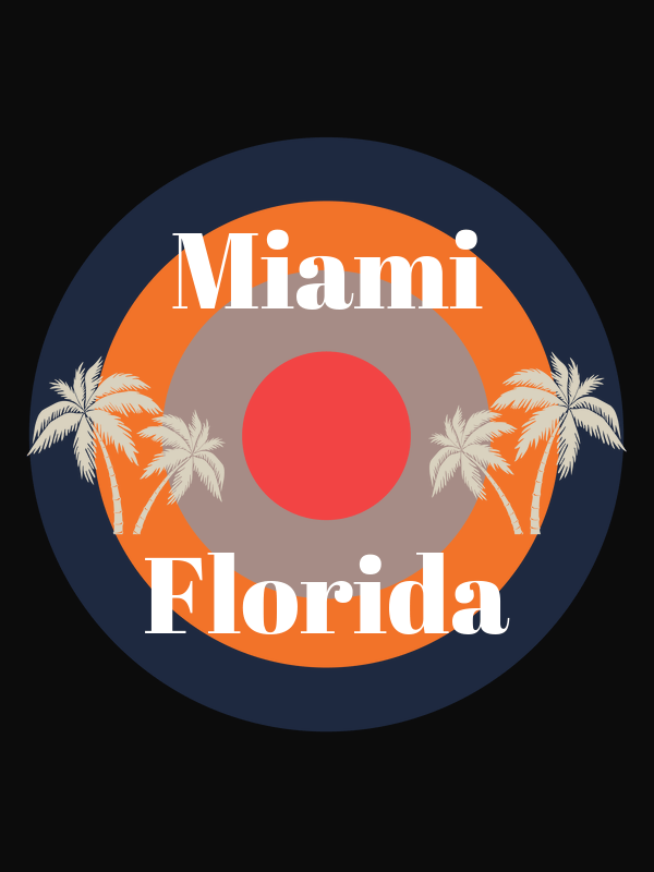 Personalized Retro T-Shirt - Black - Palm Trees - Decorate View