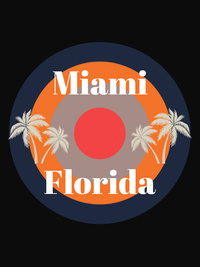 Thumbnail for Personalized Retro T-Shirt - Black - Palm Trees - Decorate View