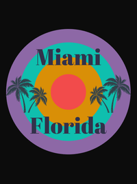 Thumbnail for Personalized Retro T-Shirt - Black - Palm Trees - Decorate View