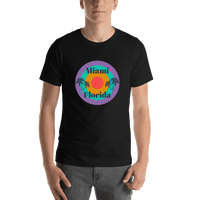 Thumbnail for Personalized Retro T-Shirt - Black - Palm Trees - Shirt View