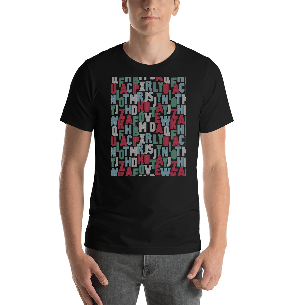 Retro T-Shirt - Black - Letters - Shirt View