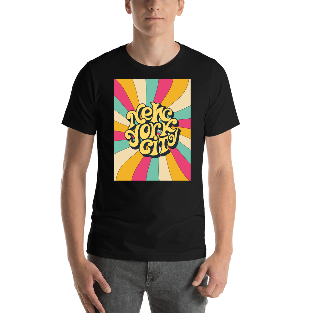 Retro T-Shirt - Black - New York City - Shirt View