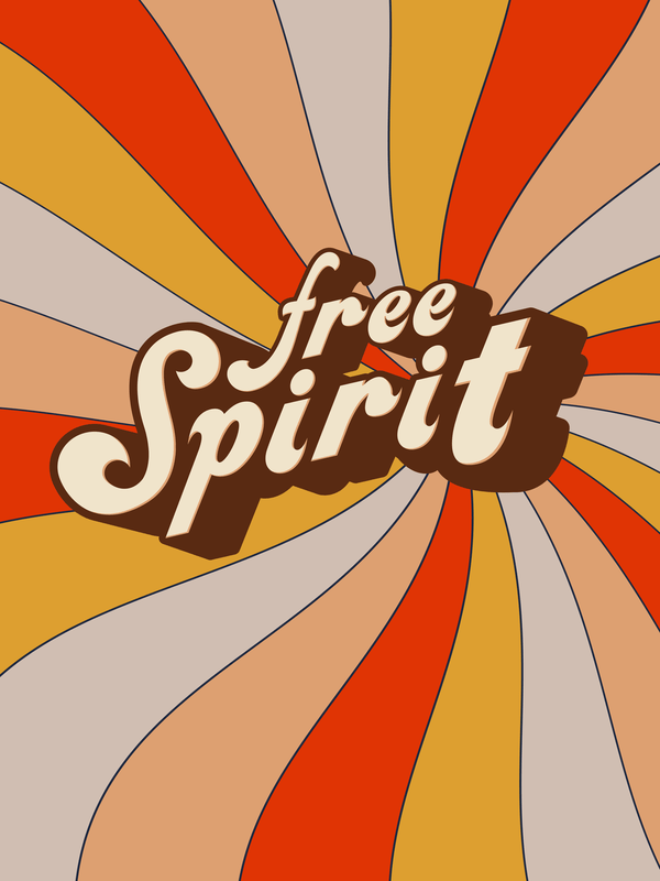 Retro T-Shirt - Black - Free Spirit - Decorate View