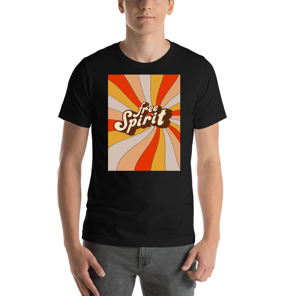 Retro T-Shirt - Black - Free Spirit - Shirt View