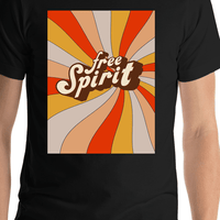 Thumbnail for Retro T-Shirt - Black - Free Spirit - Shirt Close-Up View