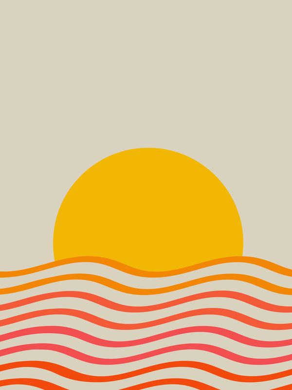 Retro T-Shirt - Black - Sun and Sea - Decorate View