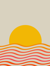 Thumbnail for Retro T-Shirt - Black - Sun and Sea - Decorate View