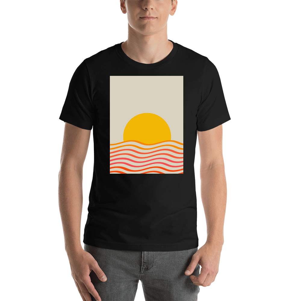 Retro T-Shirt - Black - Sun and Sea - Shirt View