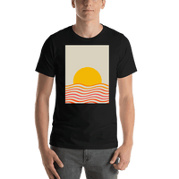 Thumbnail for Retro T-Shirt - Black - Sun and Sea - Shirt View