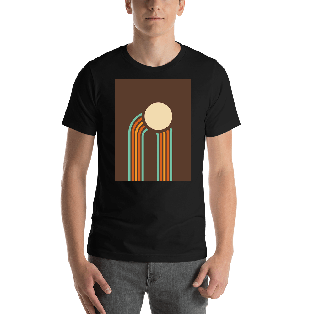 Retro T-Shirt - Black - Abstract Curve - Shirt View