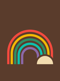 Thumbnail for Retro T-Shirt - Black - Rainbow - Decorate View