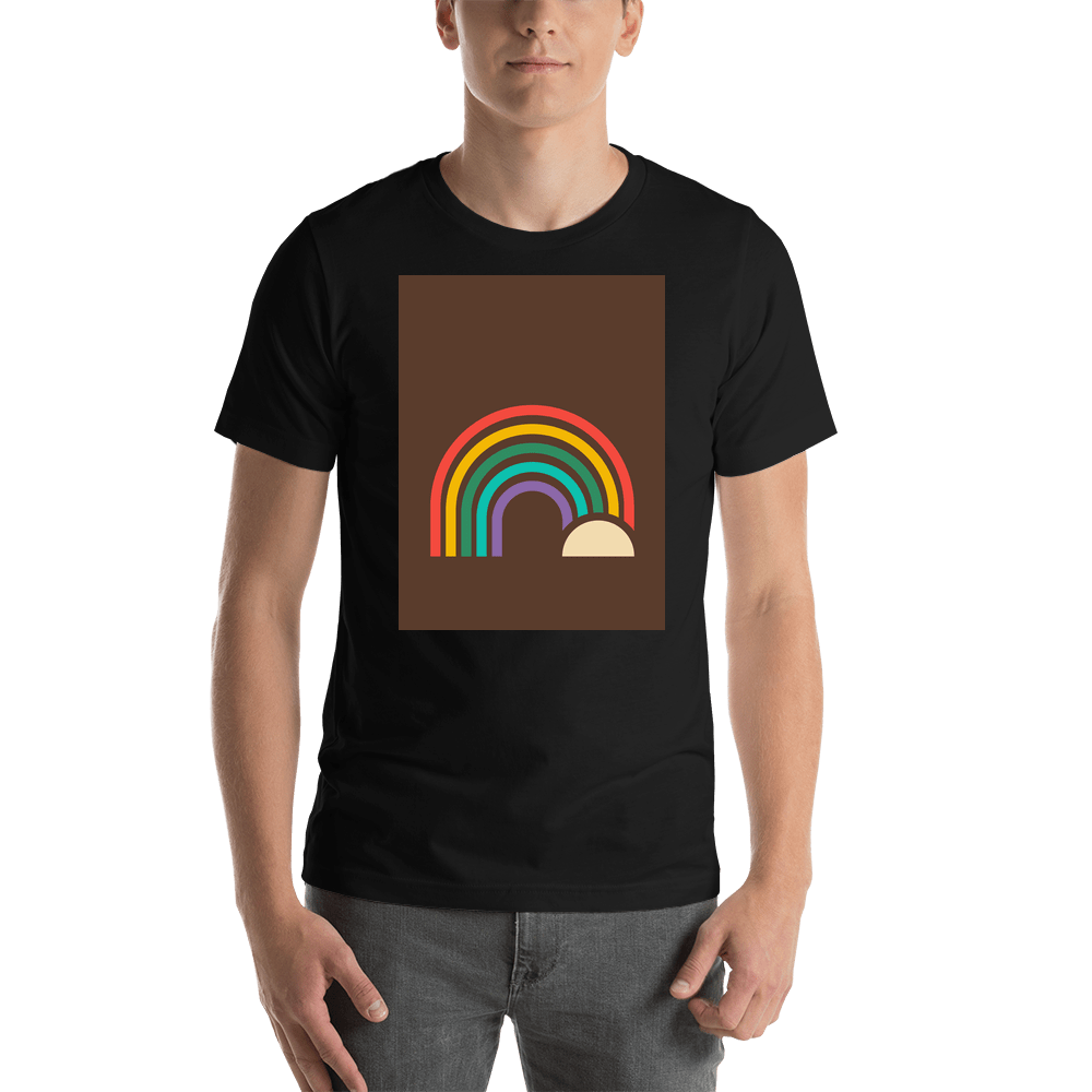 Retro T-Shirt - Black - Rainbow - Shirt View