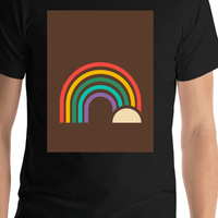 Thumbnail for Retro T-Shirt - Black - Rainbow - Shirt Close-Up View