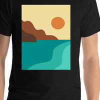 Thumbnail for Retro T-Shirt - Black - The Great Outdoors - Shirt Close-Up View