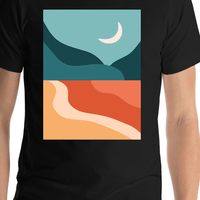 Thumbnail for Retro T-Shirt - Black - The Great Outdoors - Shirt Close-Up View