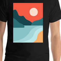 Thumbnail for Retro T-Shirt - Black - The Great Outdoors - Shirt Close-Up View