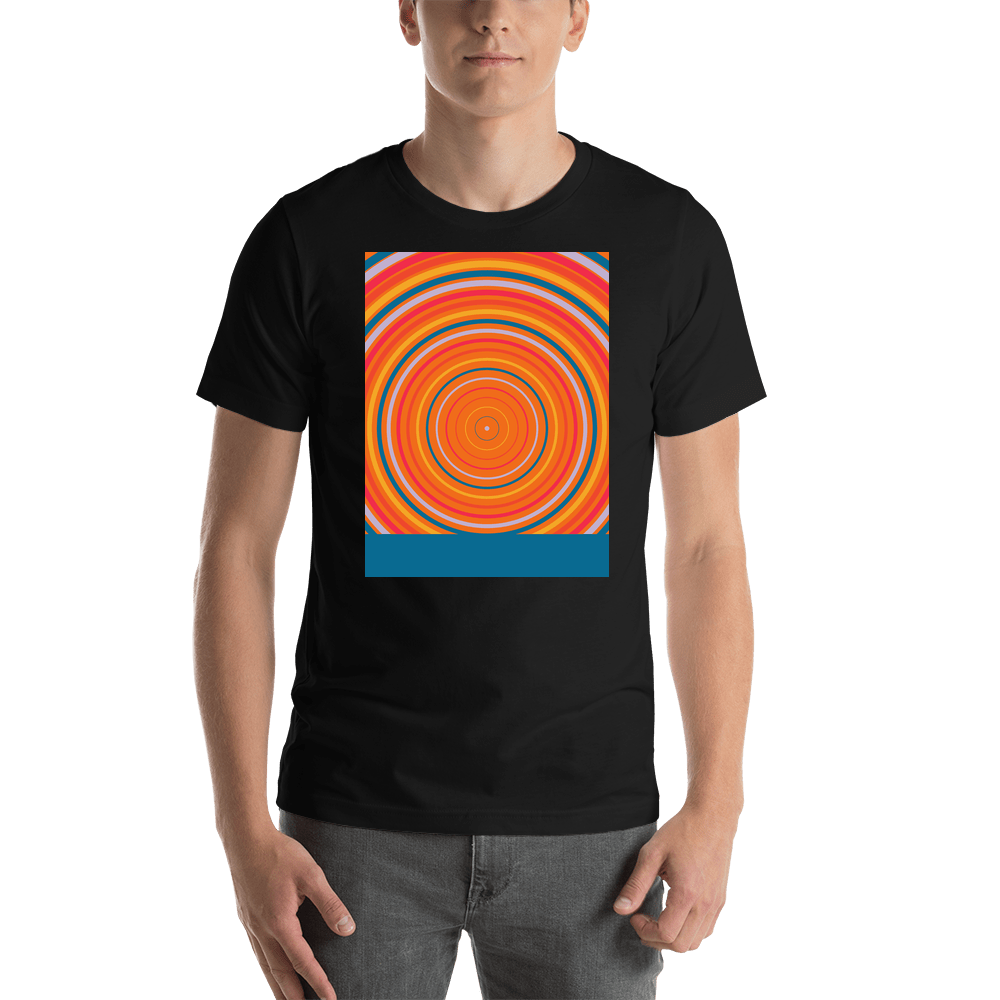 Retro T-Shirt - Black - Circles - Shirt View