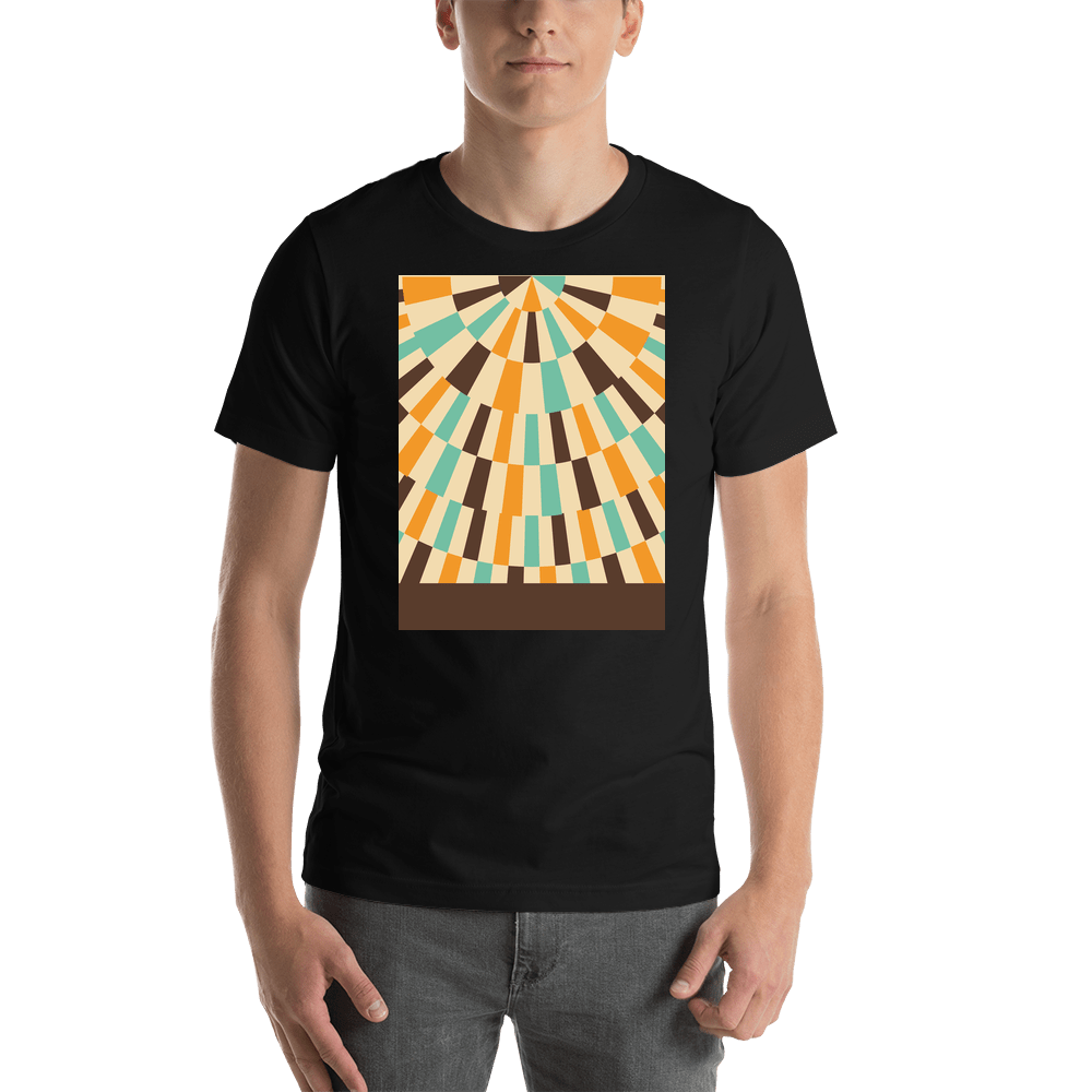 Retro T-Shirt - Black - Circular Pattern - Shirt View