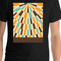 Thumbnail for Retro T-Shirt - Black - Circular Pattern - Shirt Close-Up View