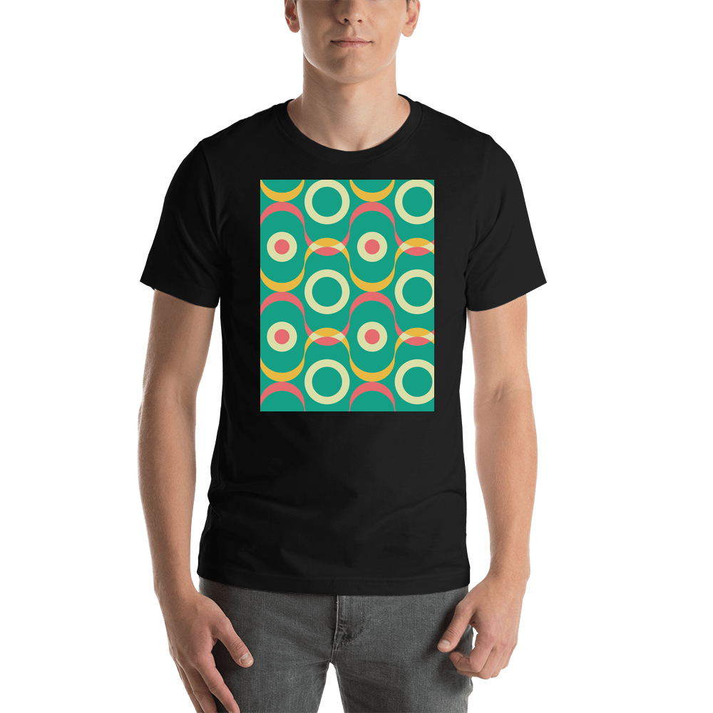 Retro T-Shirt - Black - Squiggles - Shirt View